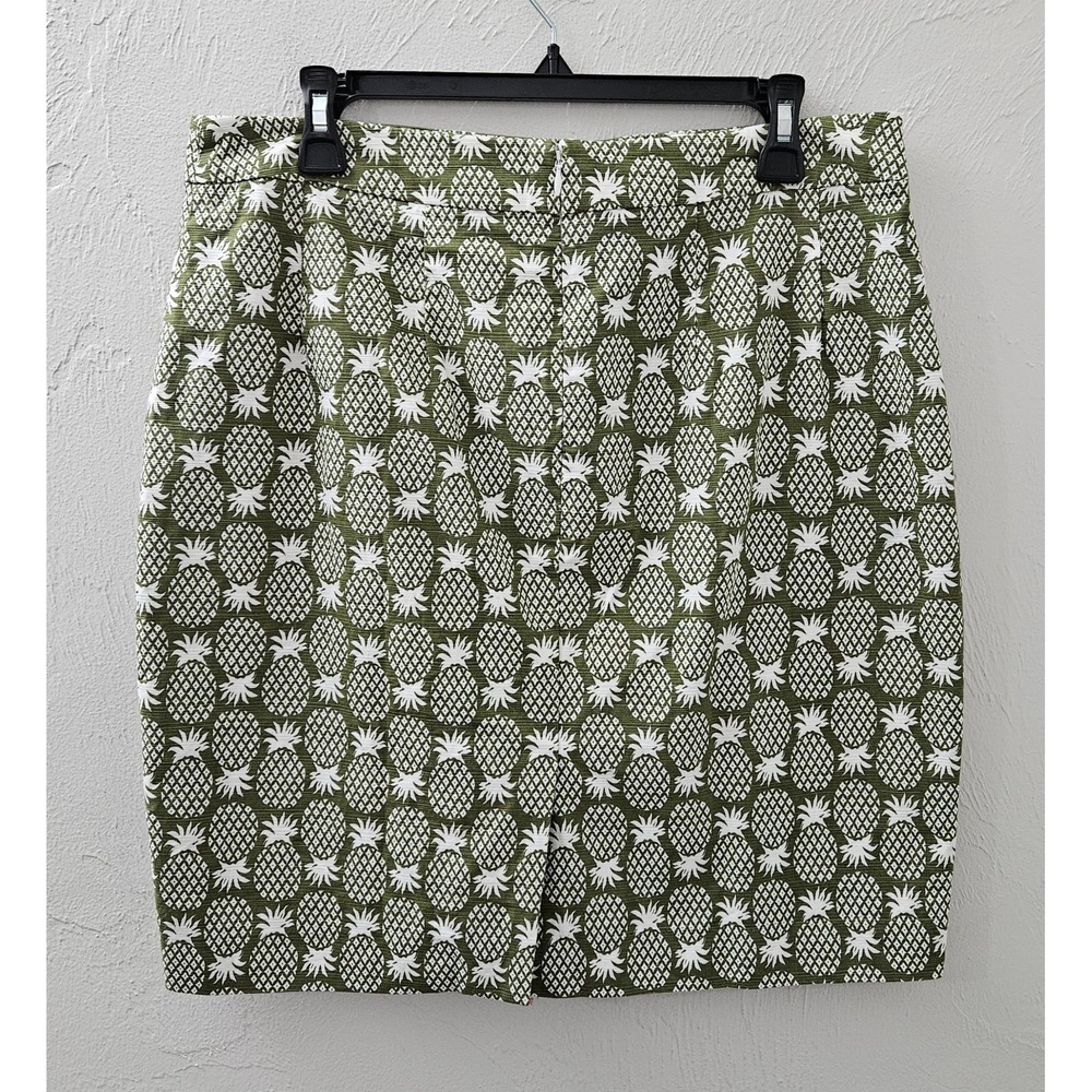 Boden Women's Size 12P Gabriella Pencil Skirt  Pineapple Green‎ Geometric - Picture 2 of 6